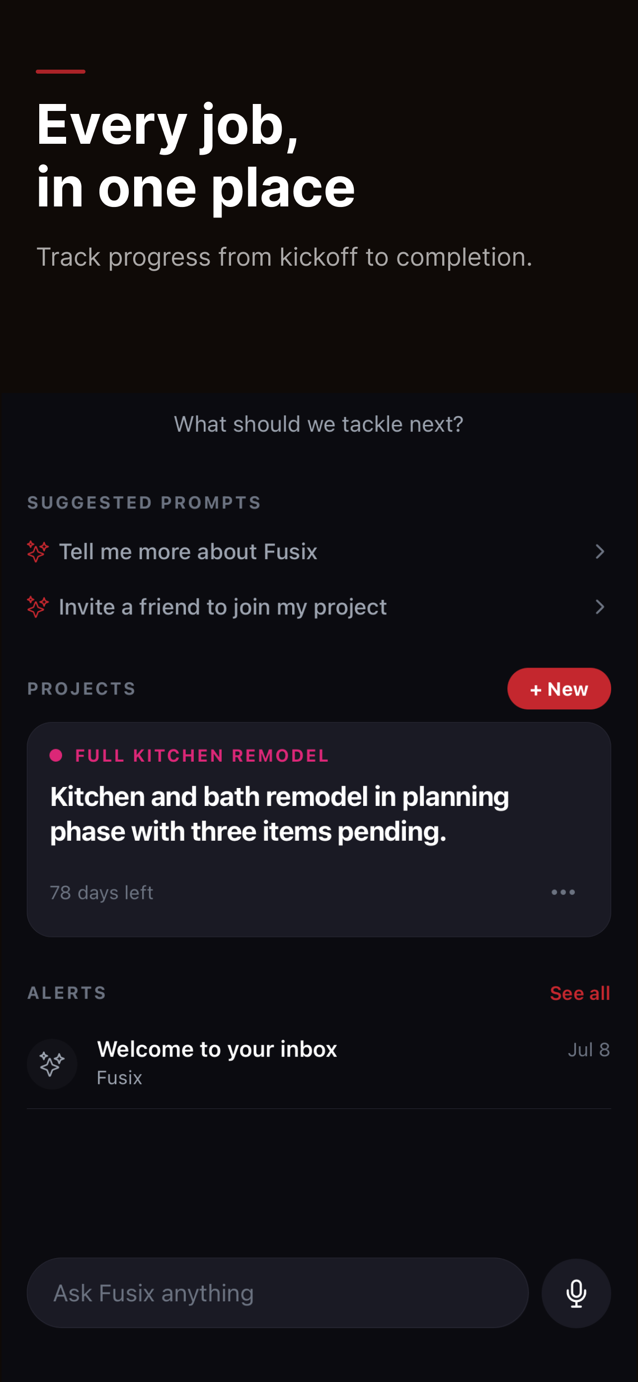 Home — every job in one place